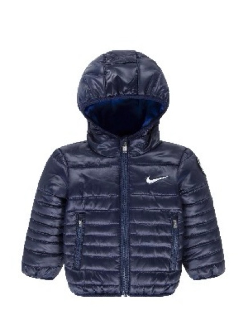 Nike Navy Puffer Jacket with Bright Blue Hood Lining
